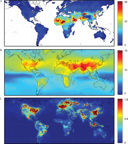 Pollutant concentrations used to estimate asthma impacts.