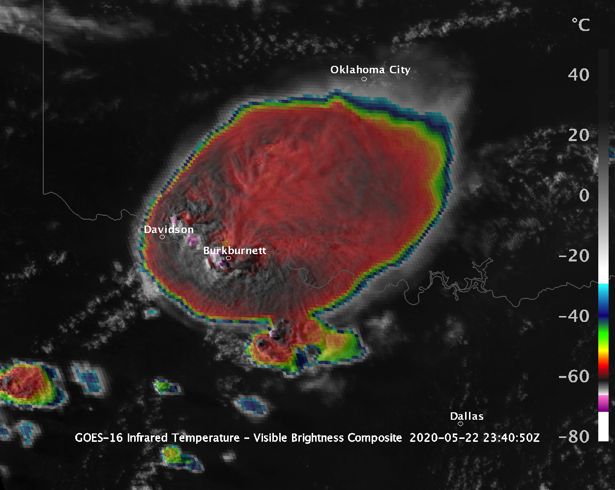 GOES Hailstorm image