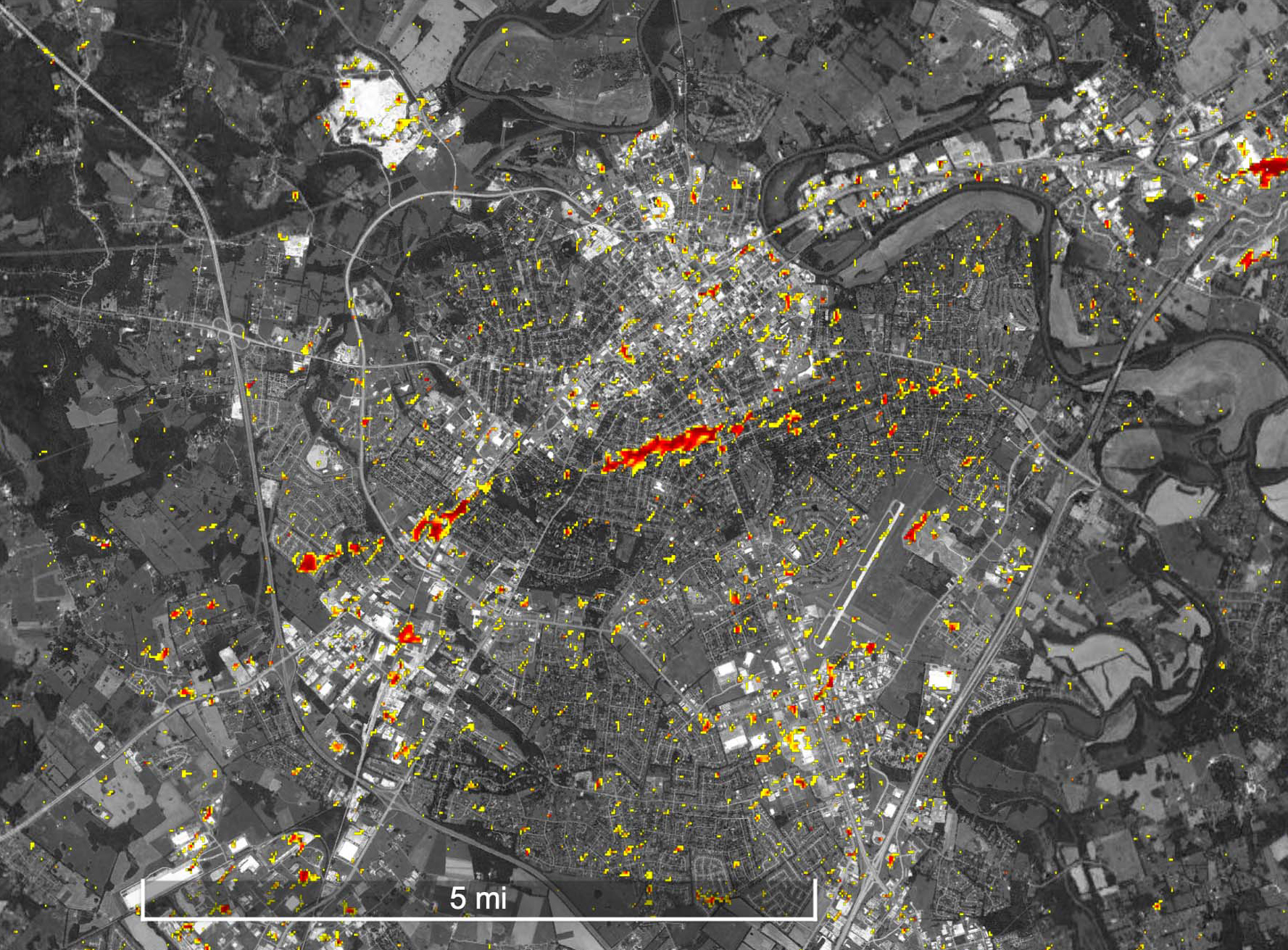 Detailed view of damage to Bowling Green, KY. 