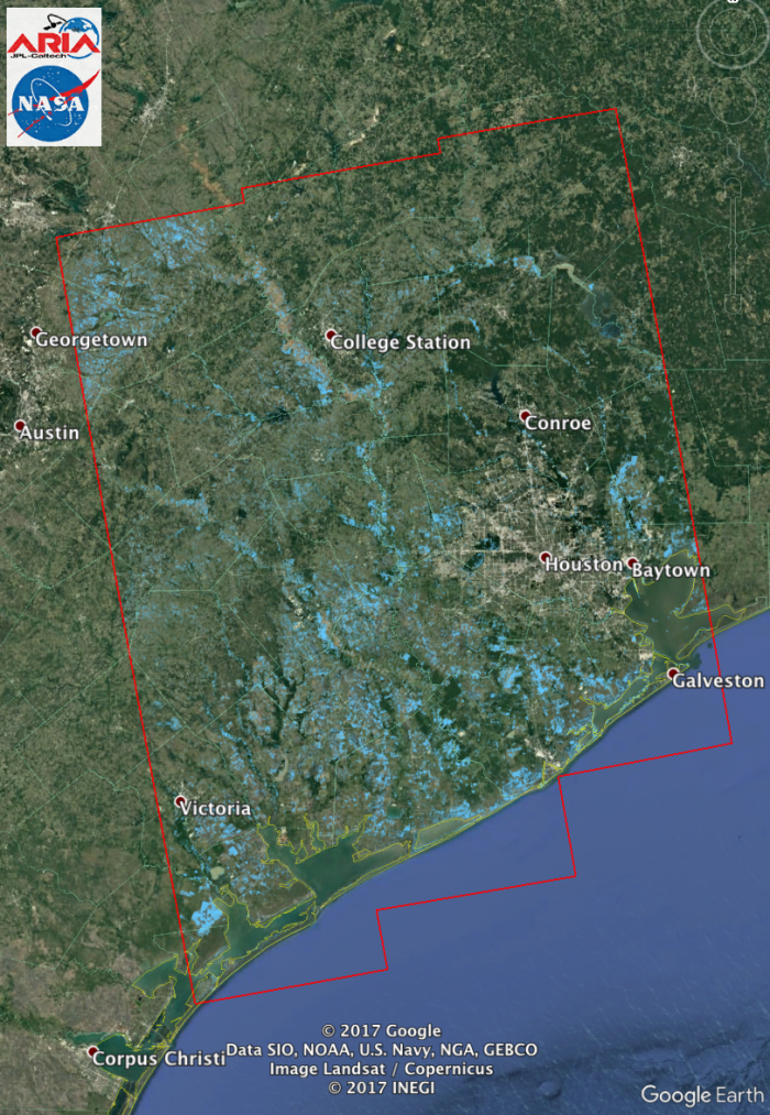 Image of ARIA Flood Extent Map of Harvey from Sentinel-1 SAR Data