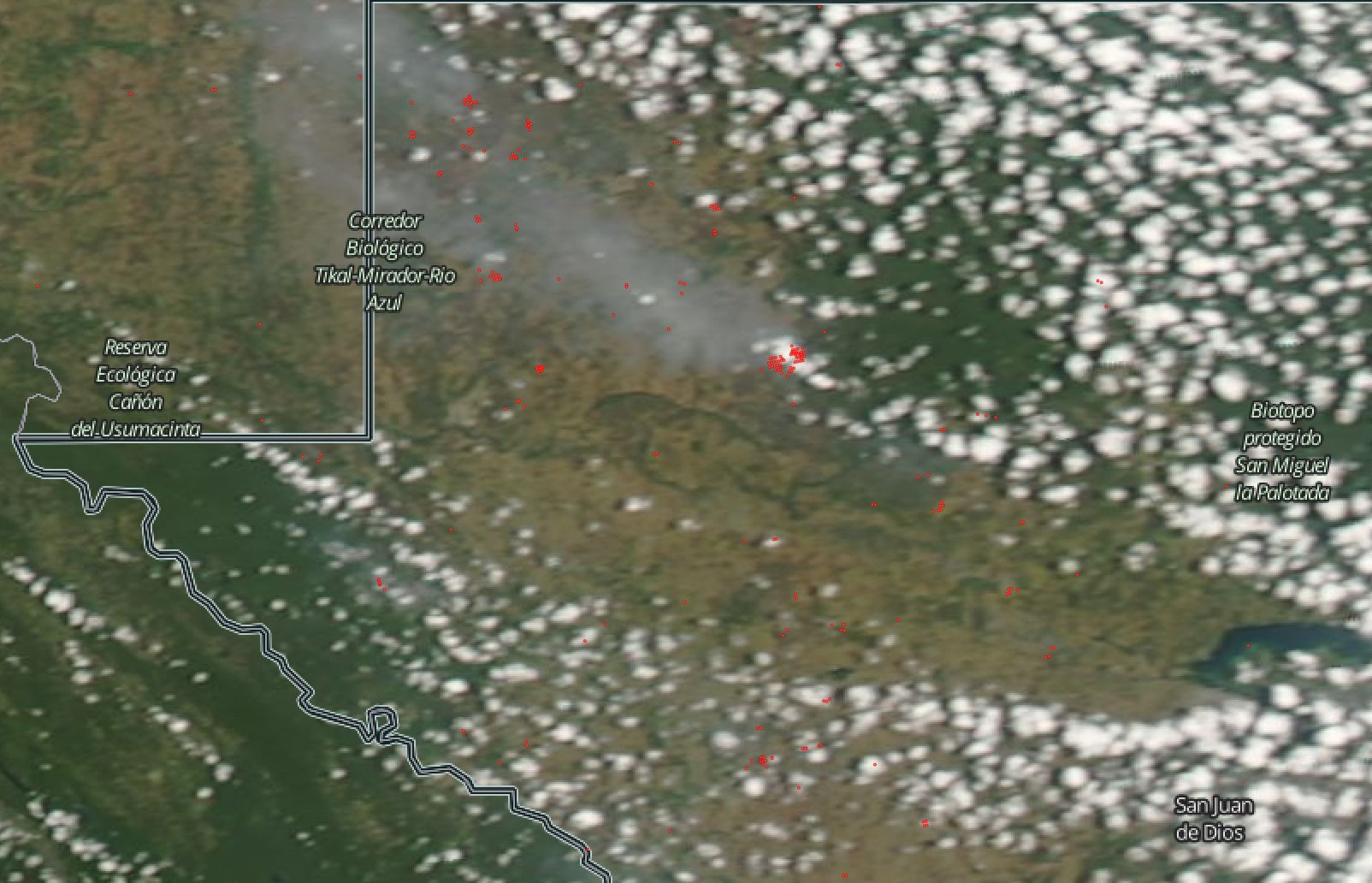 Image showing active-fire detections