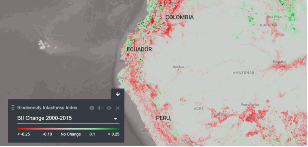 Biodiversity Intactness Index Change