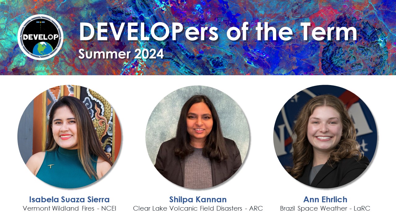 DEVELOP summer 2024 DEVELOPers of the Term: Isabela Suaza Sierra, Shilpa Kannan, and Ann Ehrlich