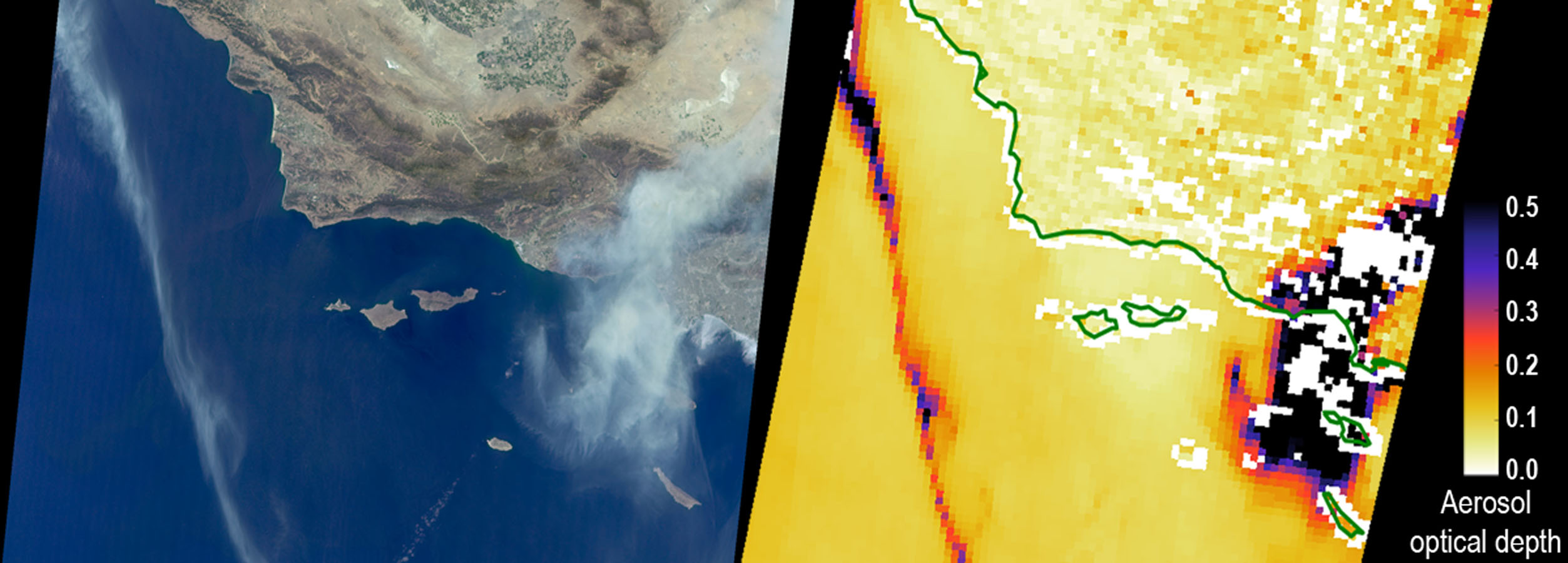 Map of aerosol optical depth