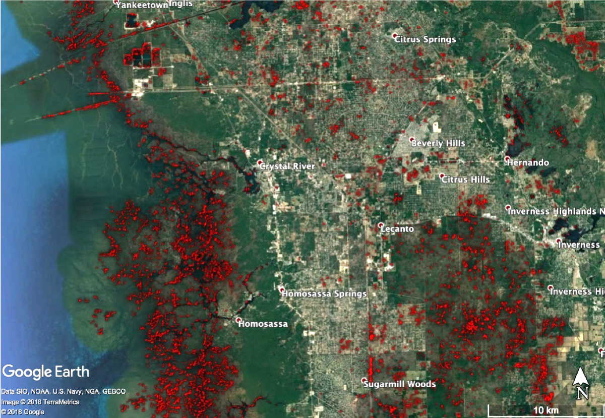 Image of map showing fooding from Hurricane 