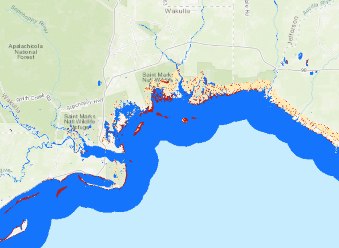 Image of maps of the extent of water due to the effects of Hurricane