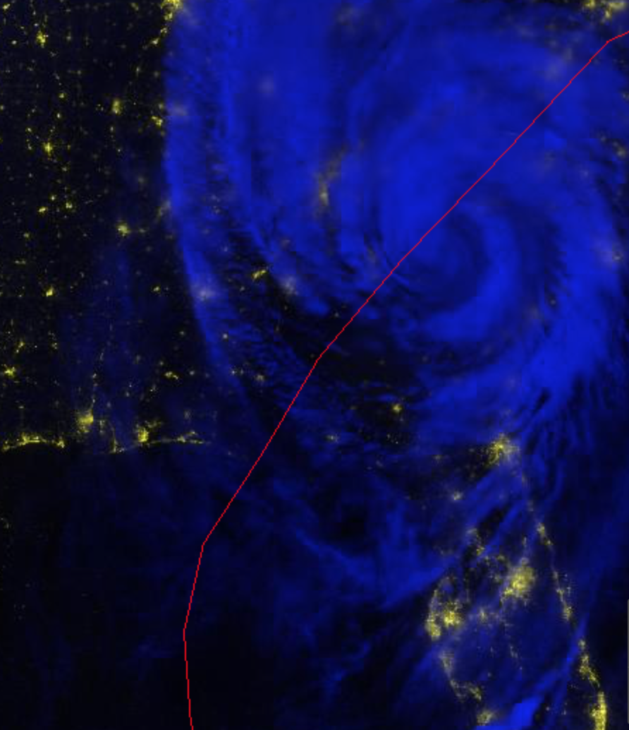 Image of nighttime capturing the magnitude of power outages