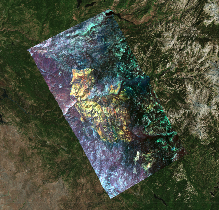 Image of the Ferguson fires using false color RGB.