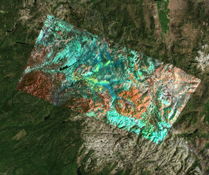 Image of the Donnell fires using false color RGB