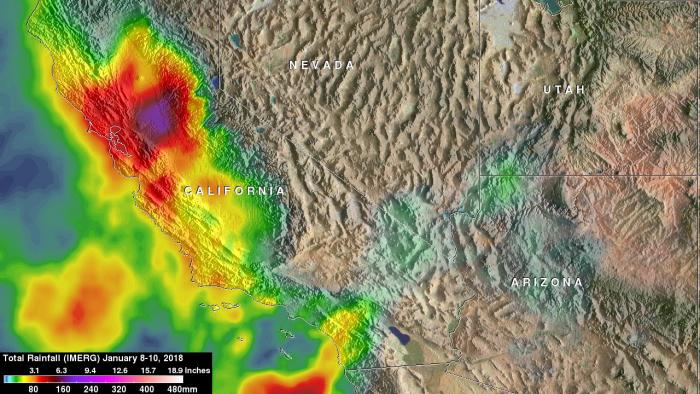 GPM IMERG image of rainfall accumulation 