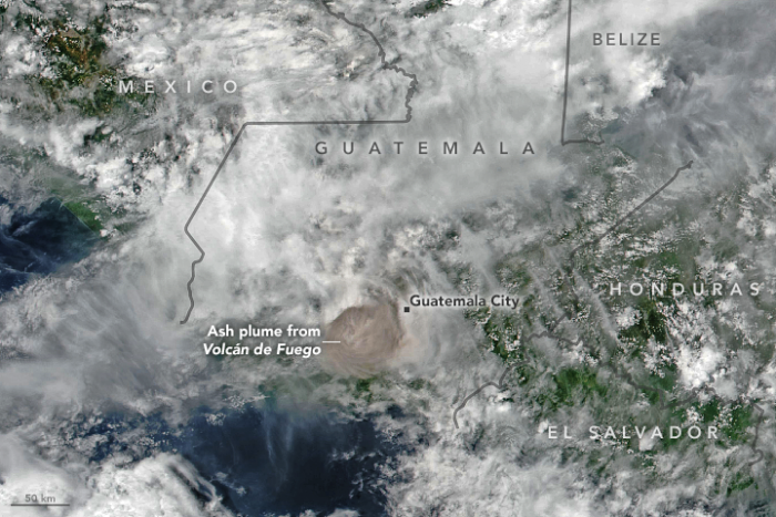 Fuego Volcano erupted