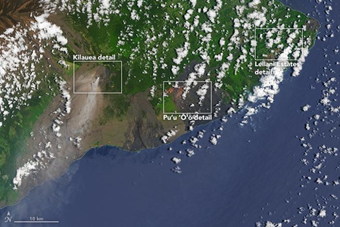 Image of Kilauea Eruption via Landstat 8 OLI