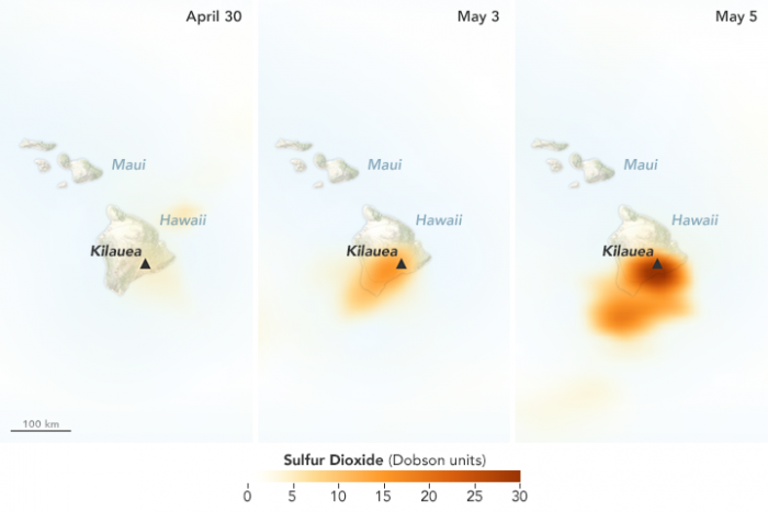 Image of Data from the the Ozone Mapping Profiler Suite (OMPS) sensor on the Suomi NPP satellite, acquired April 30 - May 5, 2018