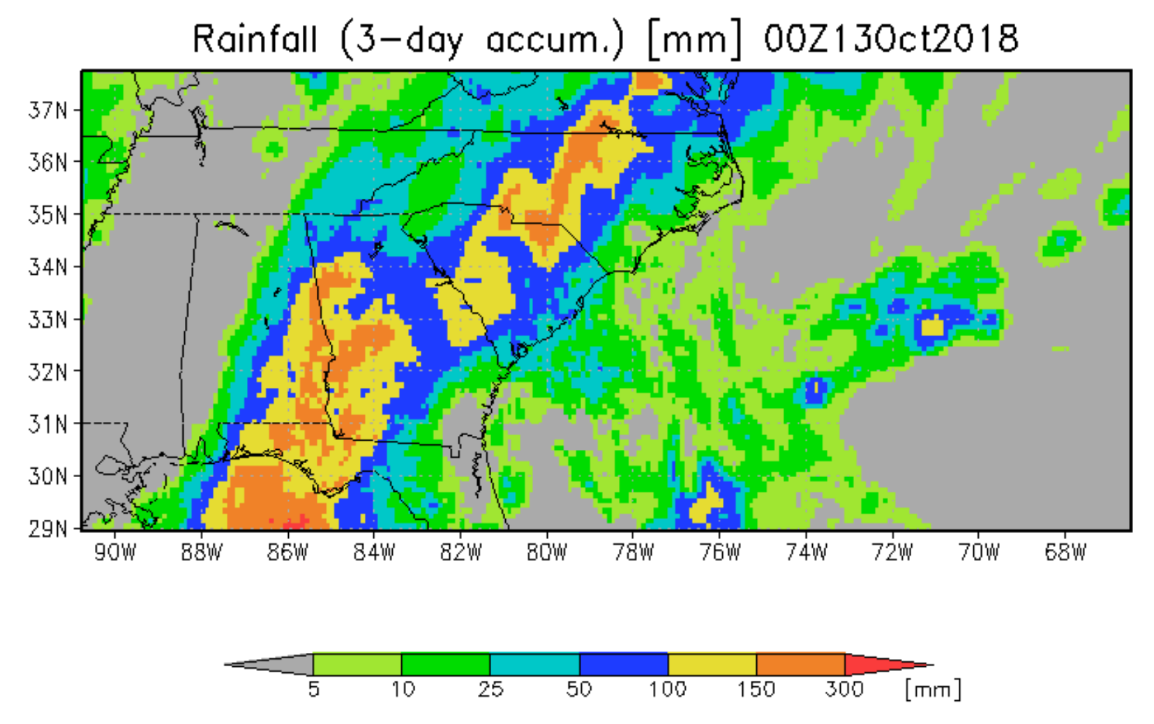 Flood and rain intensity forecast 