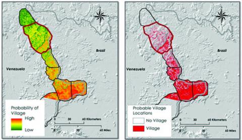 Probable Yanomami village locations