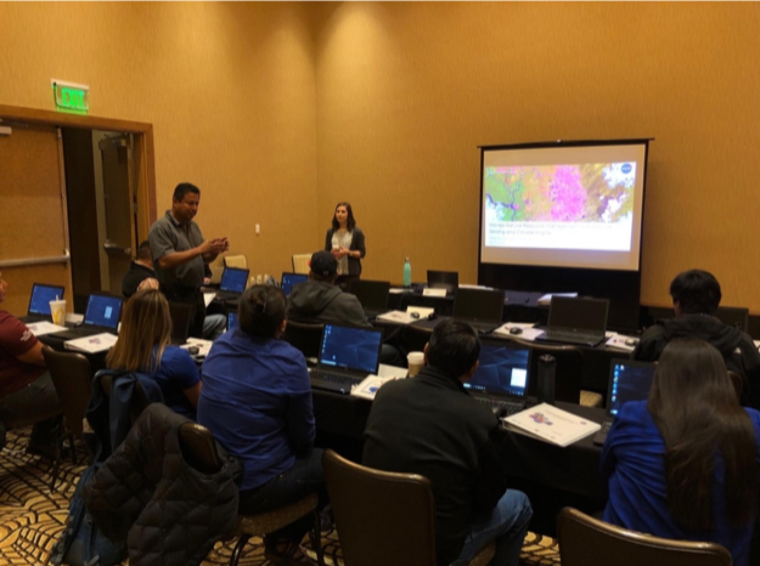 McClellan and McCullum at a Navajo Nation remote sensing and drought workshop