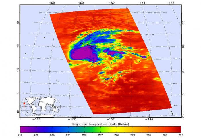 Image of Hurricane Lane via AIRS technology 