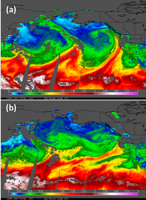 Image of side by side precipitable water product