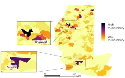 Flood vulnerability map