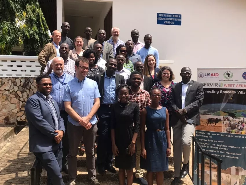 photo of Emil Cherrington at a SERVIR-West Africa training