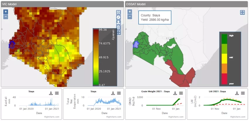 satellite data image showing drought