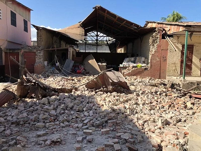 On Aug. 14, a magnitude 7.2 earthquake struck Haiti causing severe damage to the island’s southwestern coast. This image shows a destroyed building within the commune of Jérémie immediately following the event. Credits: United States Agency for International Development’s (USAID) Bureau for Humanitarian Assistance 