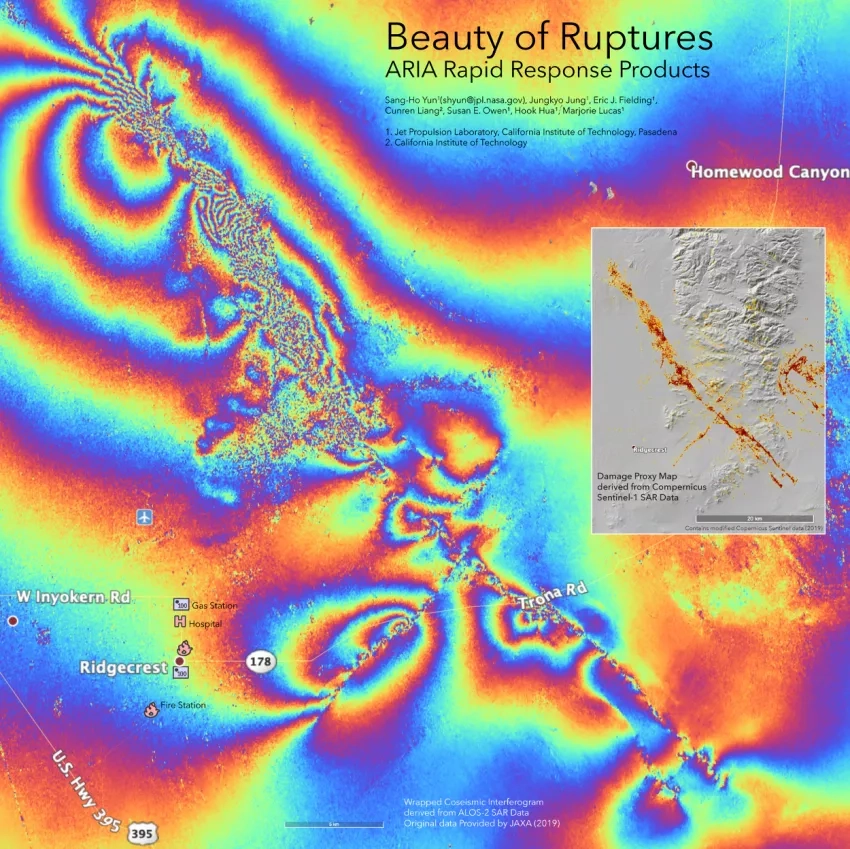 Products for the RIdgrecrest, CA earthquake