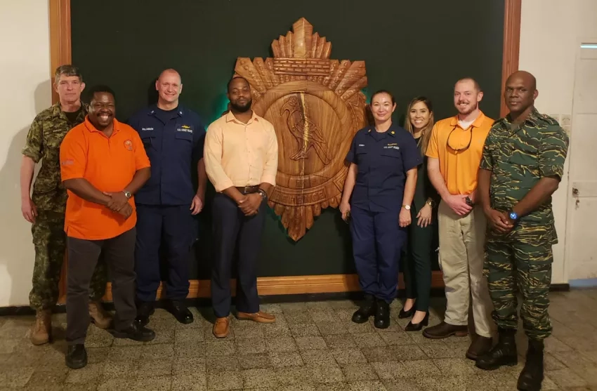 Participants in the Tradewinds 2020 Mid Planning Conference, including NASA Disasters Program HQ Emergency Management Coordinator Brady Helms (second from right). Credit: NASA