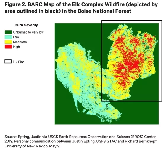 satellite based map of burn severity