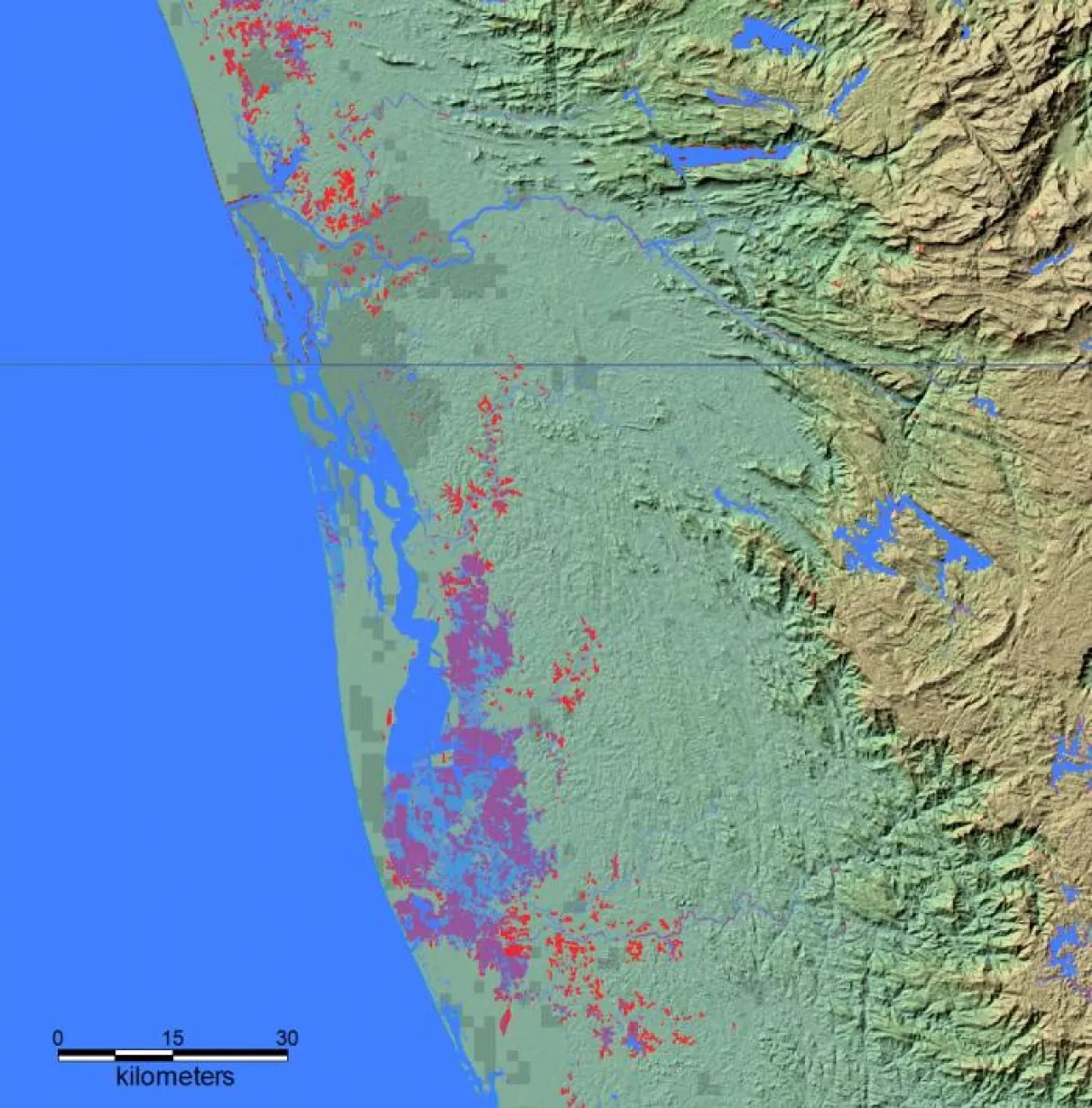 Image of observed flooding in Kerala 