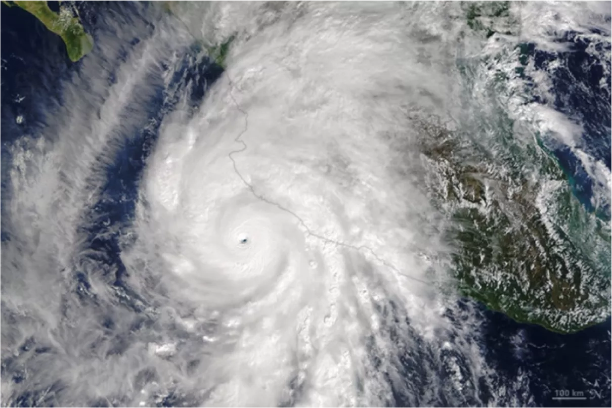 Nasa image of tier 1 response to hurricane Patricia