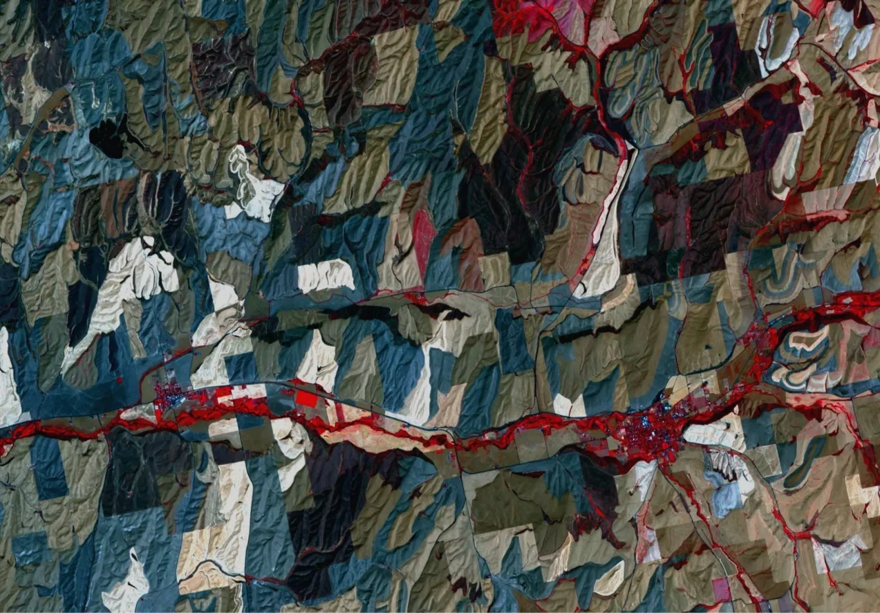 NASA Terra spacecraft shows Palouse, a rich farming area of some 7,000 square kilometers