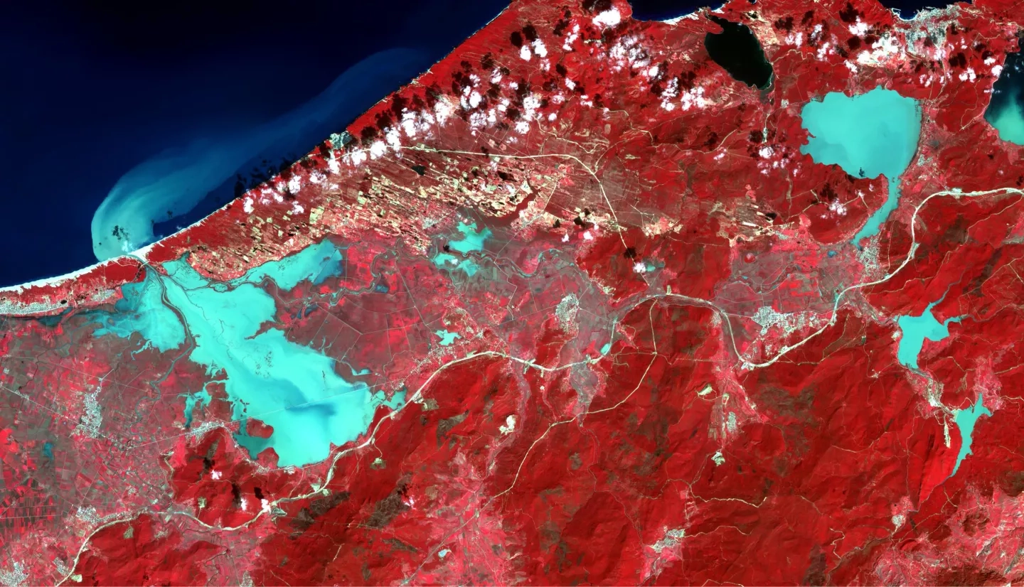 Extremely heavy rains fell at the end of February 2012 in the northern Algerian province of El Tarf, near the Tunisian border