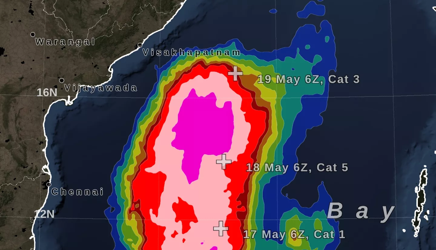 GPM IMERG Rainfall Totals from Cyclone Amphan