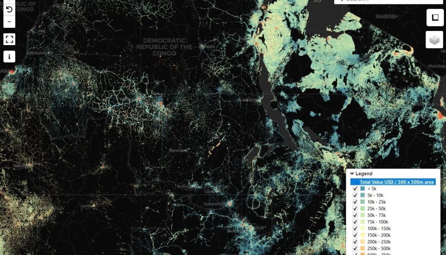 METEOR Building Exposure Map Africa 2020