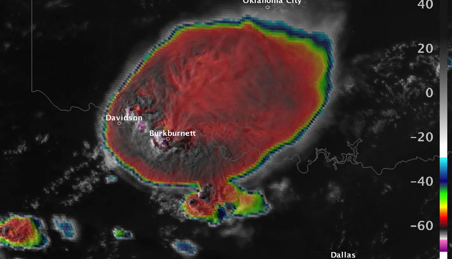 GOES Hailstorm image