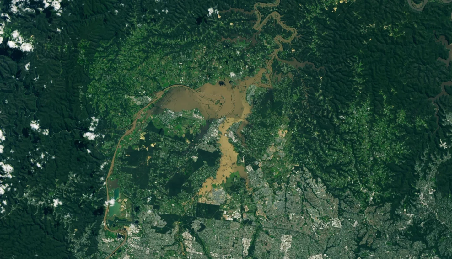 Satellite imagery of Australia floods