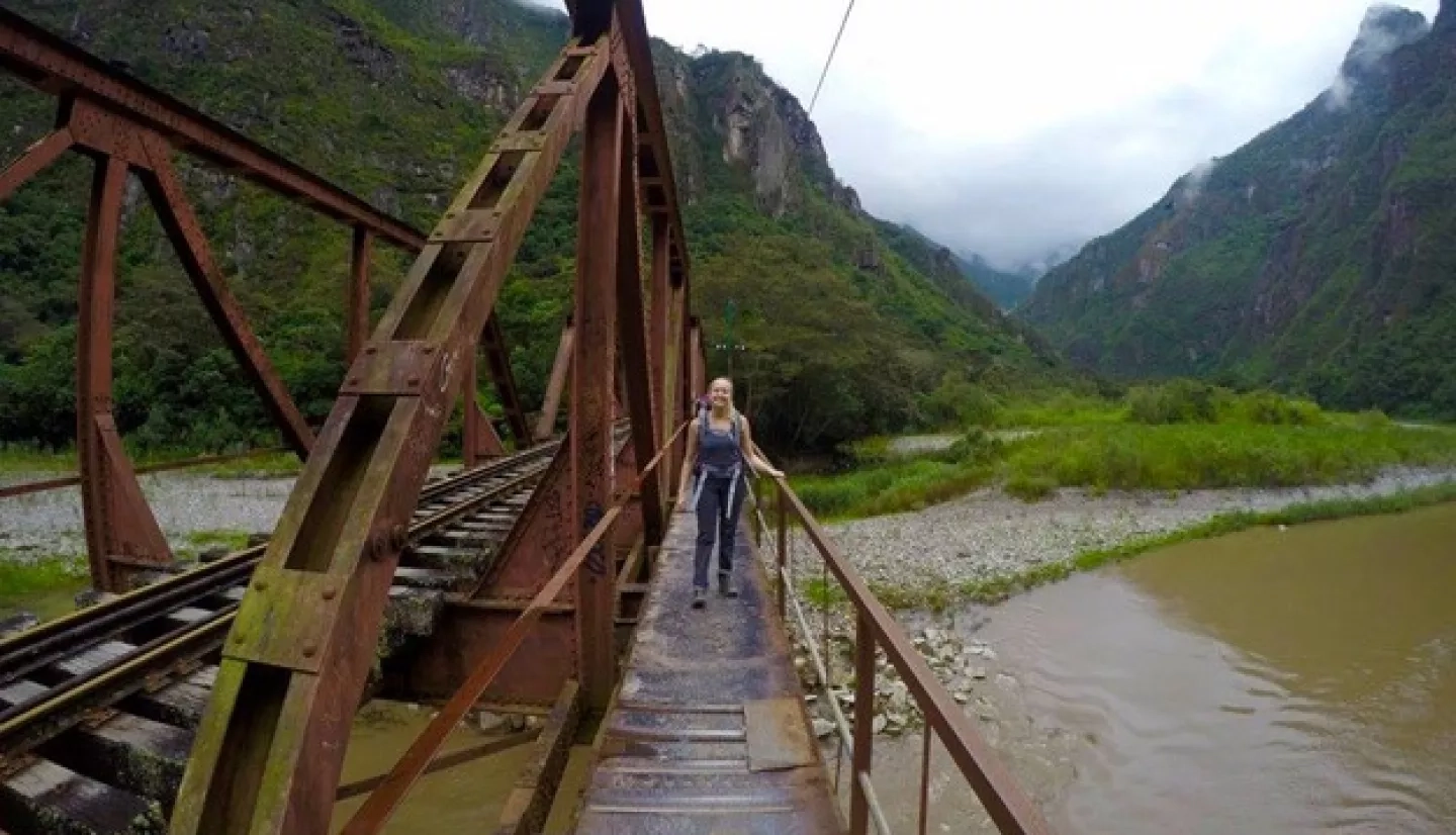 Photo of woman, Hannah Kerner, on a trail