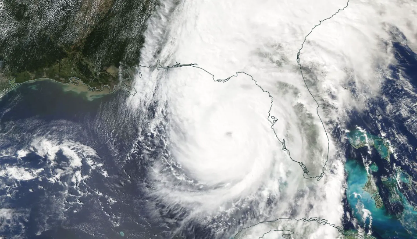 VIIRS satellite image of Hurricane Helen from Sept. 2024