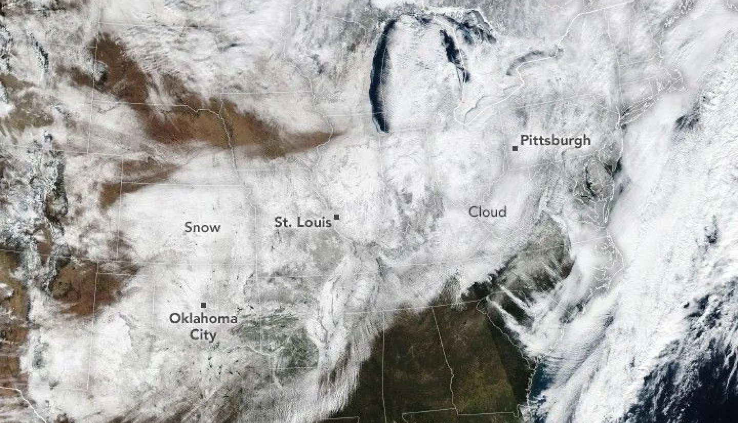 Map of snow in the U.S.