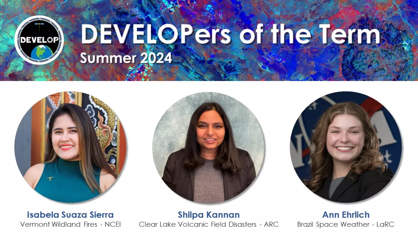 DEVELOP summer 2024 DEVELOPers of the Term: Isabela Suaza Sierra, Shilpa Kannan, and Ann Ehrlich