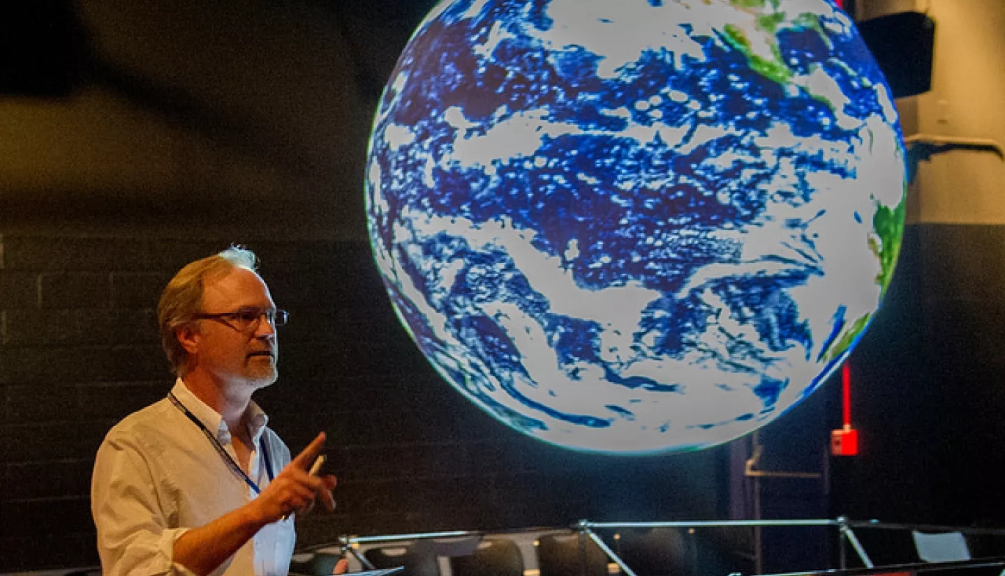 Scientists giving a presentation