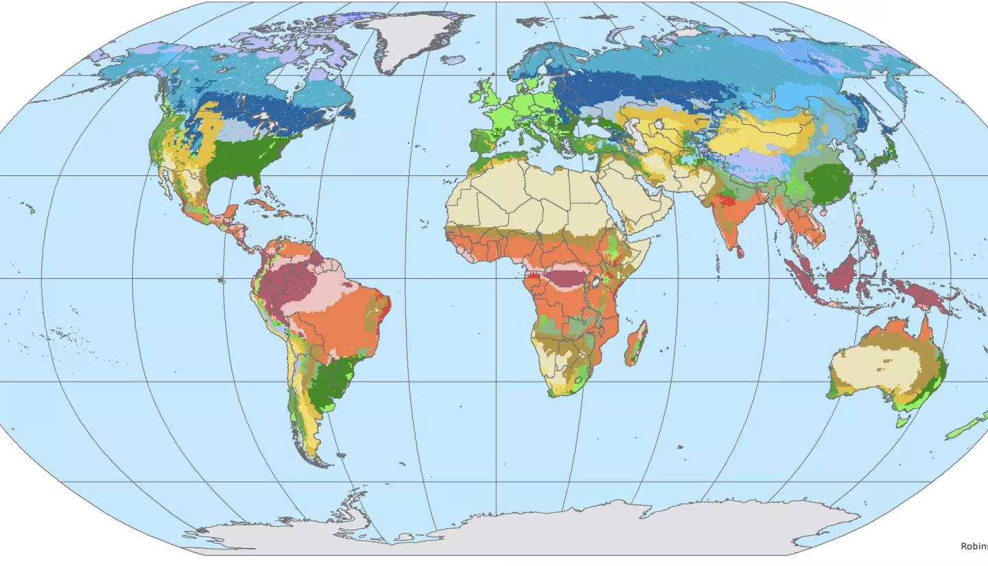 map of world showing population and climate data