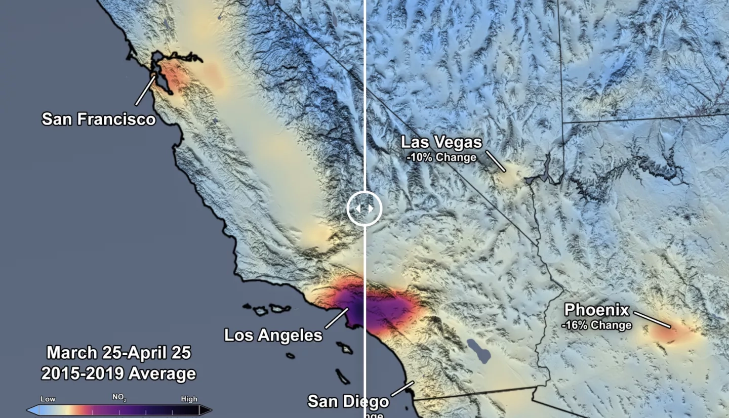 image of California representing air pollution