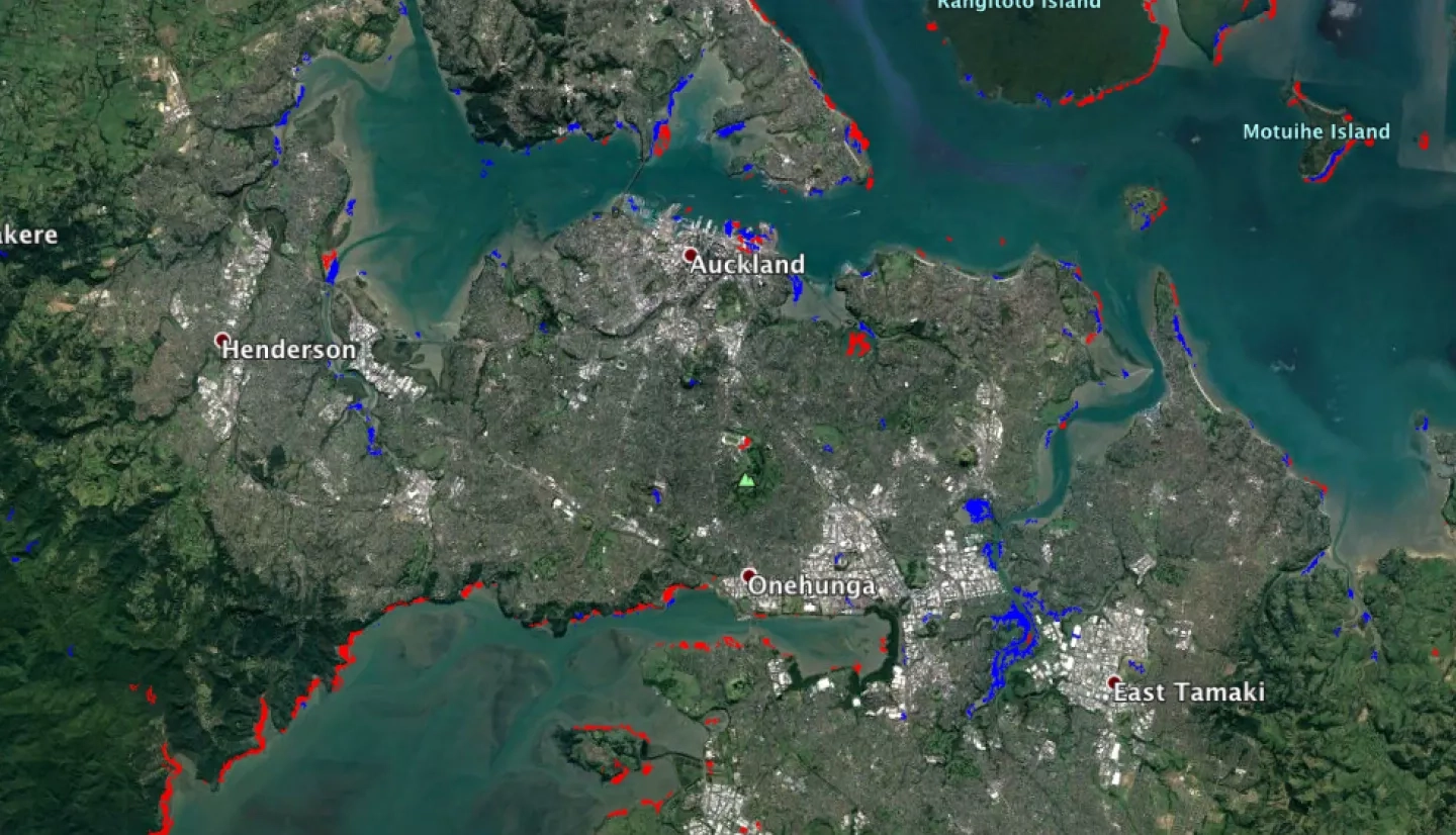 SAR flood extent map for Aukland New Zealand.