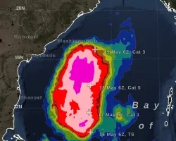 GPM IMERG Rainfall Totals from Cyclone Amphan