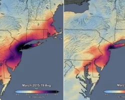 data visualization of air pollution satellite data in the Eastern U.S.