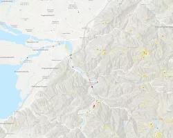 ARIA damage proxy map showing damage from July 2020 flooding in Japan