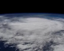 Hurricane Isaias traveling northwest between Cuba and the Bahamas on Friday, July 31, 2020, as seen from the International Space Station. Credits: NASA/Astronaut Col. Doug Hurley