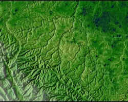 This NDVI maximum composite image of northwestern Alaska was created from a harmonized Landsat 8 OLI, Landsat 9 OLI-2, and Sentinel-2A/B cloudless image series from May to September 2023. The image has been processed to overlay a low to high: soft green-yellow-dark green-brown color scheme to display the varying vegetation in the region represented by different NDVI values. This image can assist in conservation decision-making by highlighting areas with high vegetation availability for caribou.